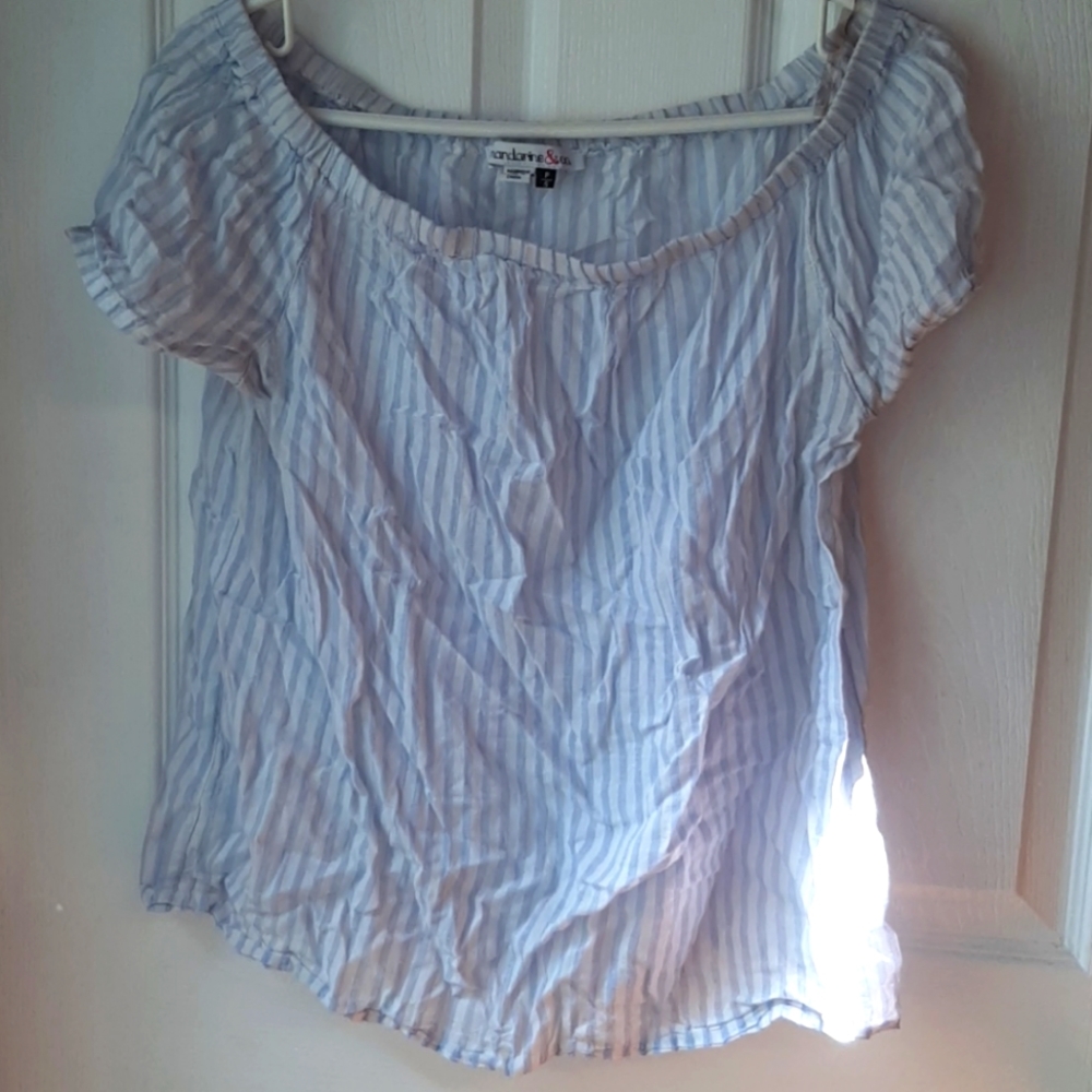 Pretty blue and white striped top